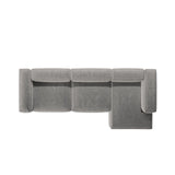 Bergamo 4-Sitzer Ecksofa, Rechte Seite, aus Cord in Hellgrau (Perla 30), 344x152x70 cm von Cosmopolitan Design – Bild 6