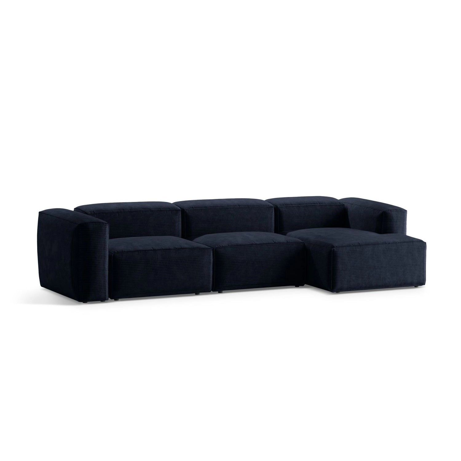 Bergamo 4-Sitzer Ecksofa, Rechte Seite, aus Cord in Marineblau (Perla 40), 344x152x70 cm von Cosmopolitan Design – Bild 4