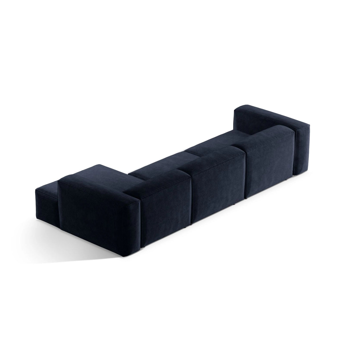 Bergamo 4-Sitzer Ecksofa, Rechte Seite, aus Cord in Marineblau (Perla 40), 344x152x70 cm von Cosmopolitan Design – Bild 5
