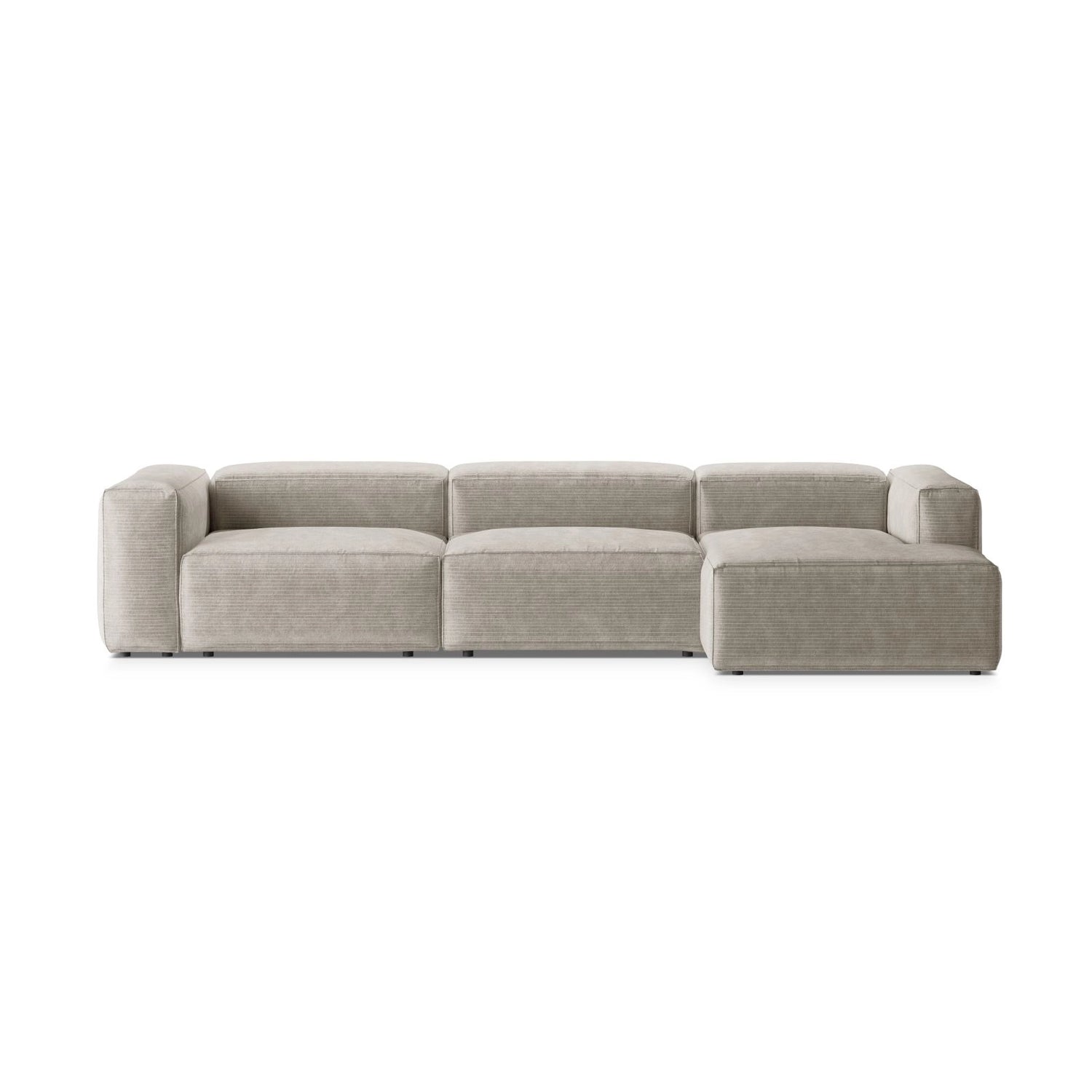 Bergamo 4-Sitzer Ecksofa, Rechte Seite, aus Cord oder Strukturstoff, 344x152x70 cm von Cosmopolitan Design – Bild 1