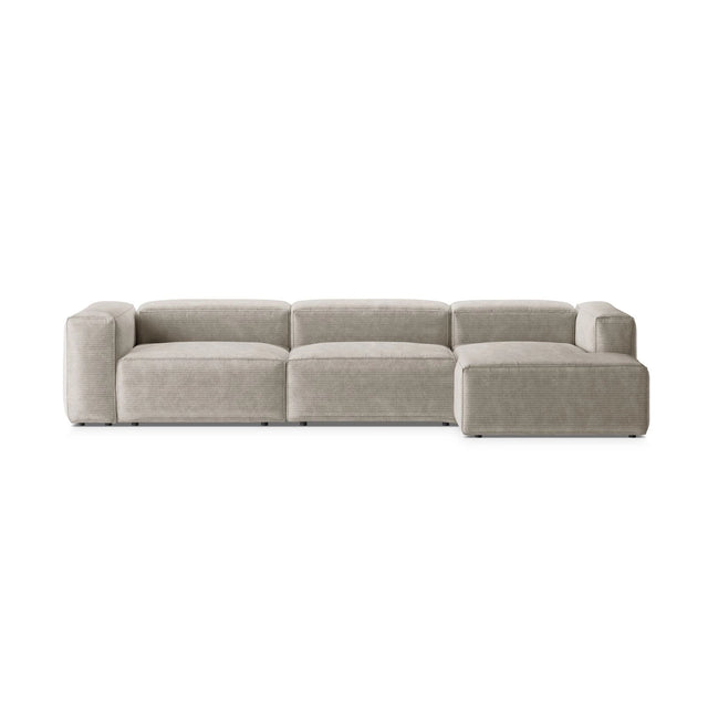 Bergamo 4-Sitzer Ecksofa, Rechte Seite, aus Cord oder Strukturstoff, 344x152x70 cm von Cosmopolitan Design – Bild 1