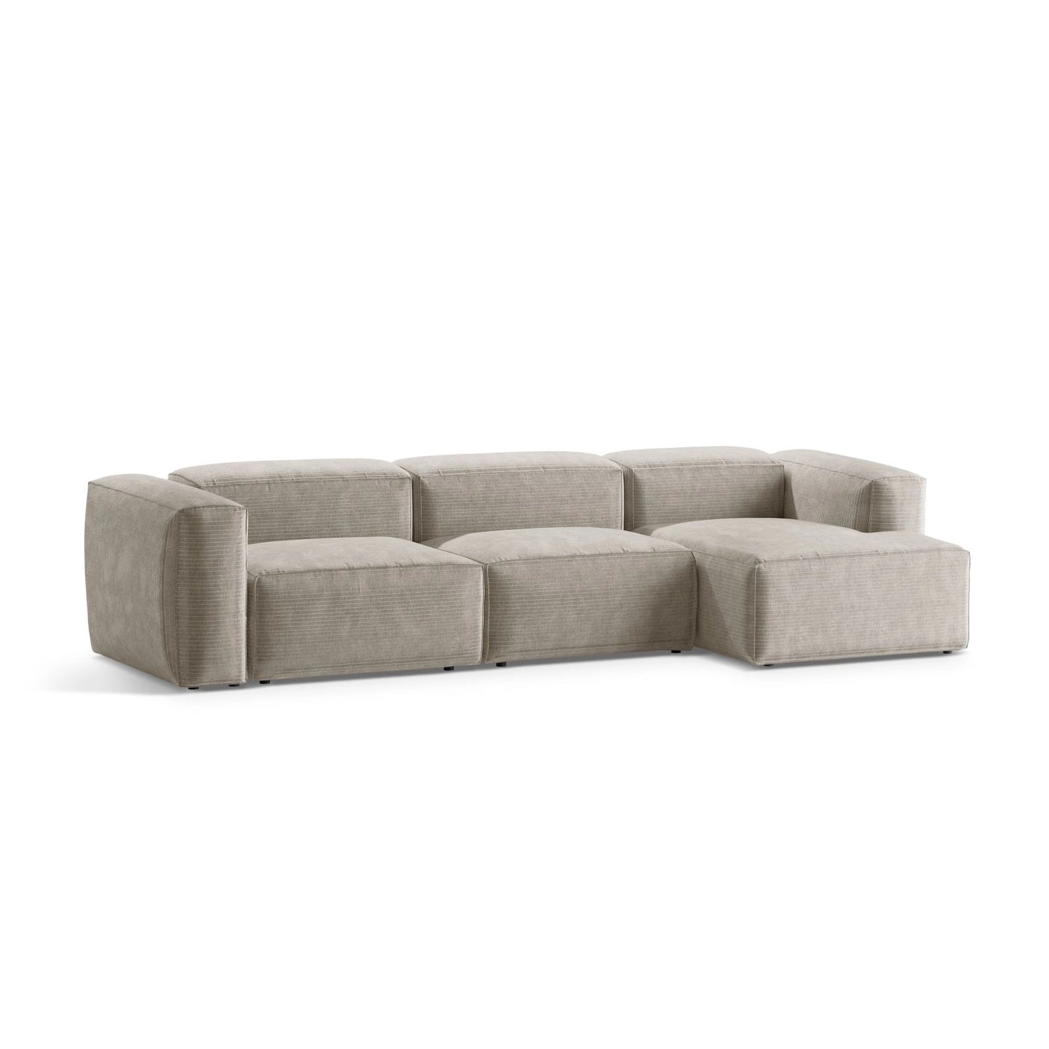 Bergamo 4-Sitzer Ecksofa, Rechte Seite, aus Cord oder Strukturstoff, 344x152x70 cm von Cosmopolitan Design – Bild 4