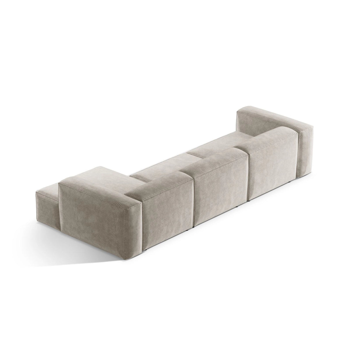 Bergamo 4-Sitzer Ecksofa, Rechte Seite, aus Cord oder Strukturstoff, 344x152x70 cm von Cosmopolitan Design – Bild 5