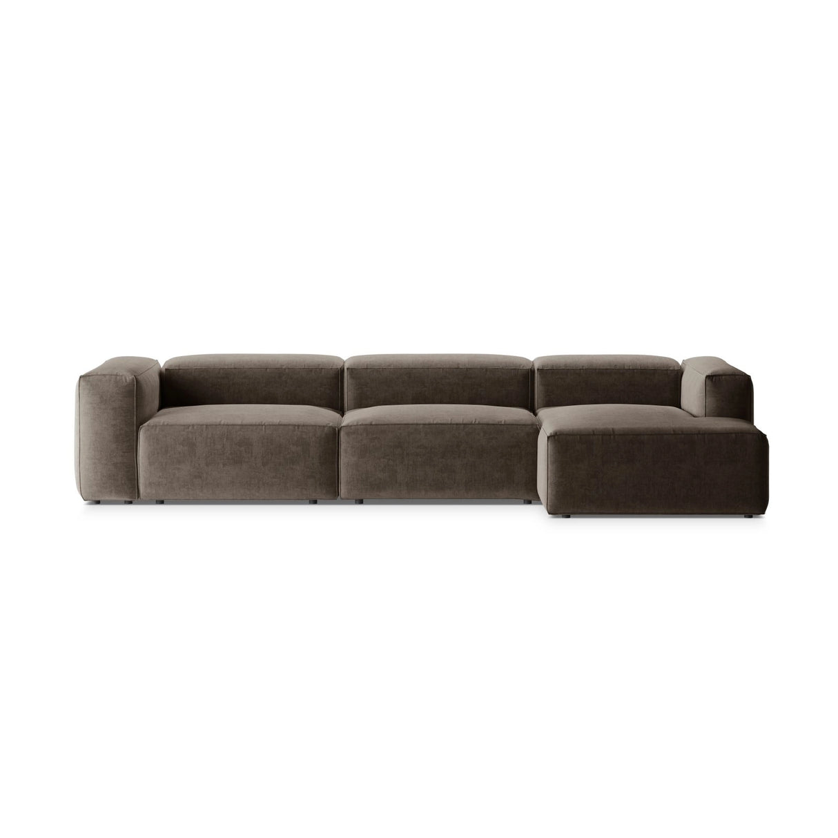 Bergamo 4-Sitzer Ecksofa, Rechte Seite, aus Strukturierter Stoff in Cappuccino (Liberty 5), 344x152x70 cm von Cosmopolitan Design – Bild 1