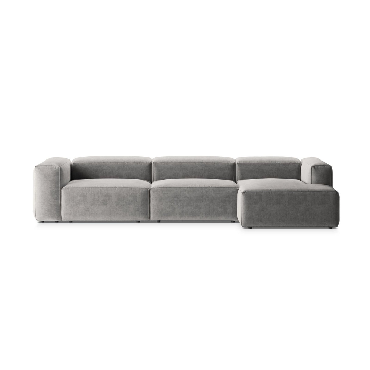 Bergamo 4-Sitzer Ecksofa, Rechte Seite, aus Strukturierter Stoff in Hellgrau (Liberty 18), 344x152x70 cm von Cosmopolitan Design – Bild 1
