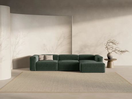 Bergamo 4-Sitzer Ecksofa, Rechte Seite, aus Strukturierter Stoff in Moosgrün (Liberty 12), 344x152x70 cm von Cosmopolitan Design – Bild 2