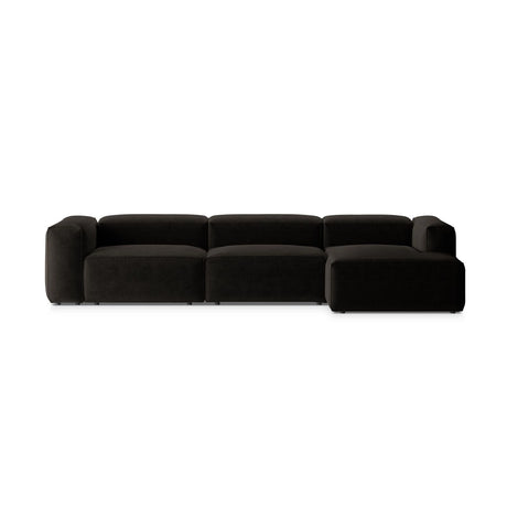 Bergamo 4-Sitzer Ecksofa, Rechte Seite, aus Strukturierter Stoff in Schwarz (Liberty 22), 344x152x70 cm von Cosmopolitan Design – Bild 1