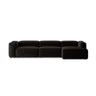 Bergamo 4-Sitzer Ecksofa, Rechte Seite, aus Strukturierter Stoff in Schwarz (Liberty 22), 344x152x70 cm von Cosmopolitan Design – Bild 1