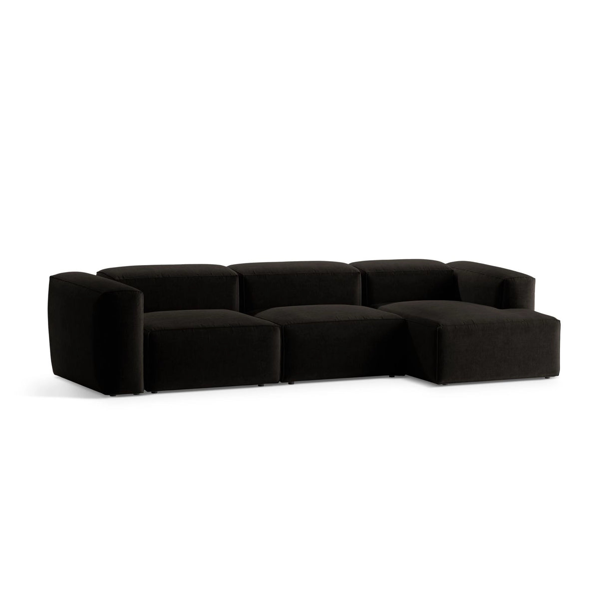 Bergamo 4-Sitzer Ecksofa, Rechte Seite, aus Strukturierter Stoff in Schwarz (Liberty 22), 344x152x70 cm von Cosmopolitan Design – Bild 4