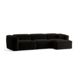 Bergamo 4-Sitzer Ecksofa, Rechte Seite, aus Strukturierter Stoff in Schwarz (Liberty 22), 344x152x70 cm von Cosmopolitan Design – Bild 4
