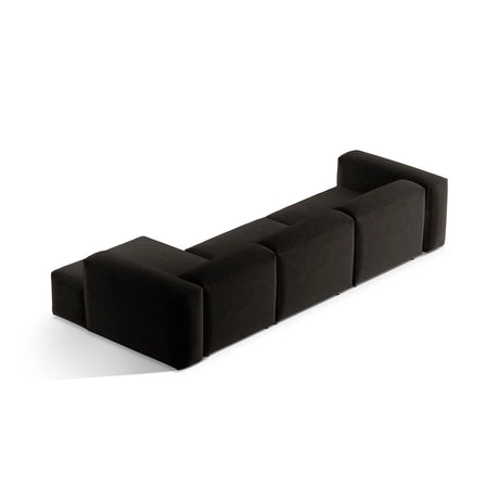 Bergamo 4-Sitzer Ecksofa, Rechte Seite, aus Strukturierter Stoff in Schwarz (Liberty 22), 344x152x70 cm von Cosmopolitan Design – Bild 5