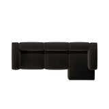 Bergamo 4-Sitzer Ecksofa, Rechte Seite, aus Strukturierter Stoff in Schwarz (Liberty 22), 344x152x70 cm von Cosmopolitan Design – Bild 6