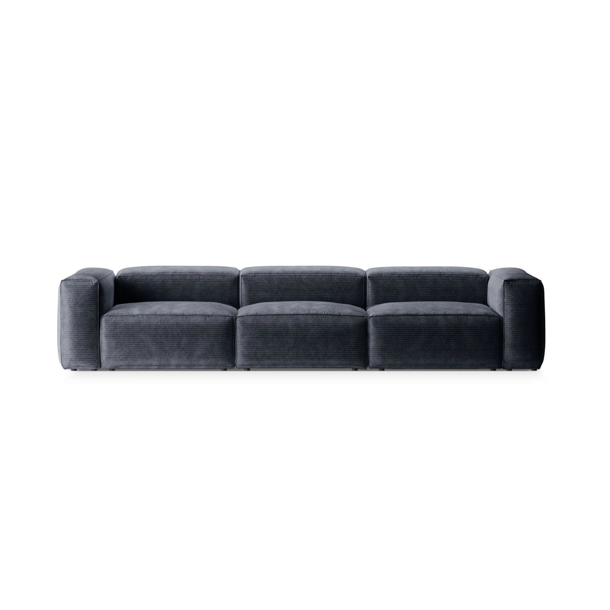 Bergamo 4-Sitzer Sofa aus Cord in Gedämpftes Blau (Perla 45), 364x108x70 cm von Cosmopolitan Design – Bild 1