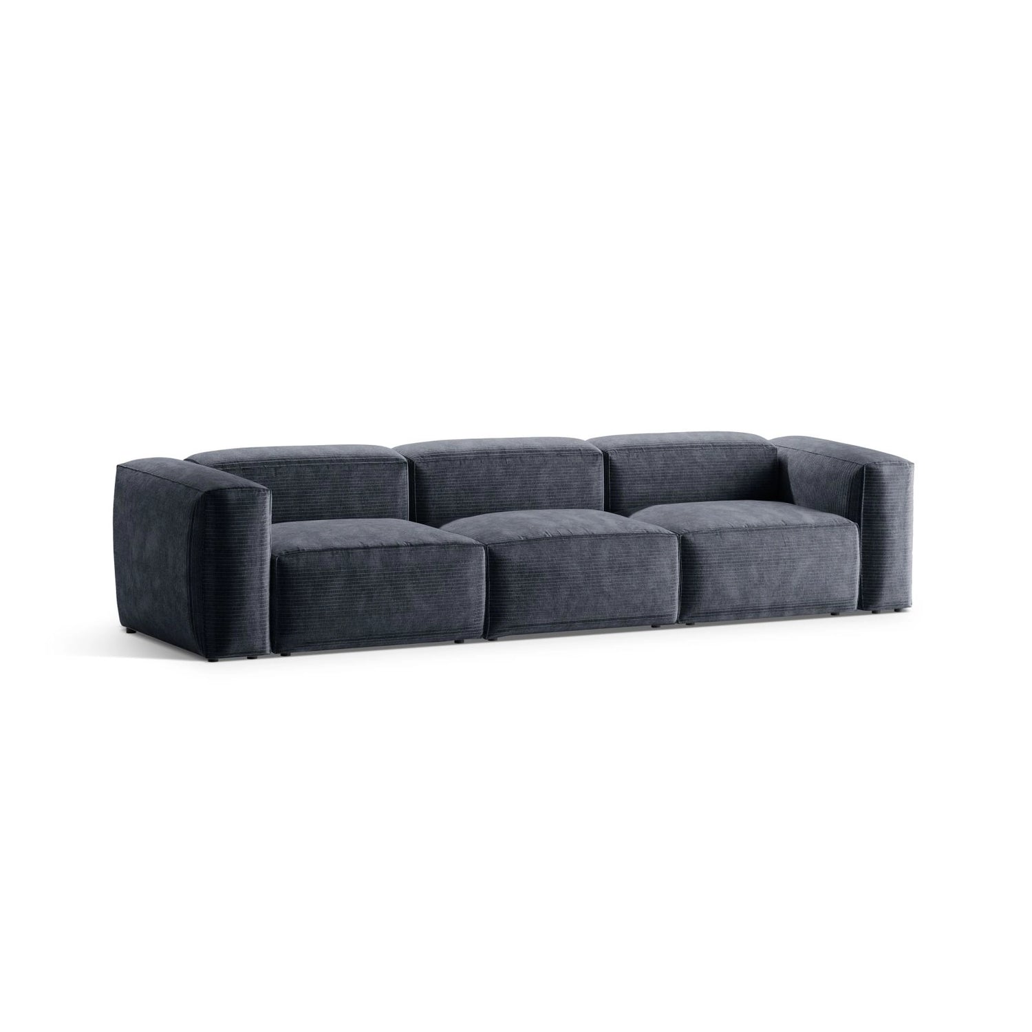 Bergamo 4-Sitzer Sofa aus Cord in Gedämpftes Blau (Perla 45), 364x108x70 cm von Cosmopolitan Design – Bild 4