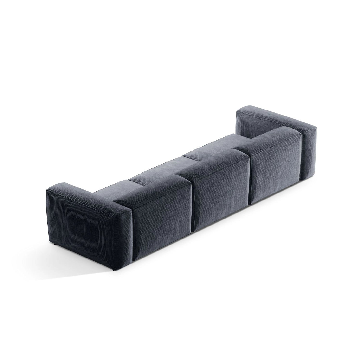 Bergamo 4-Sitzer Sofa aus Cord in Gedämpftes Blau (Perla 45), 364x108x70 cm von Cosmopolitan Design – Bild 5
