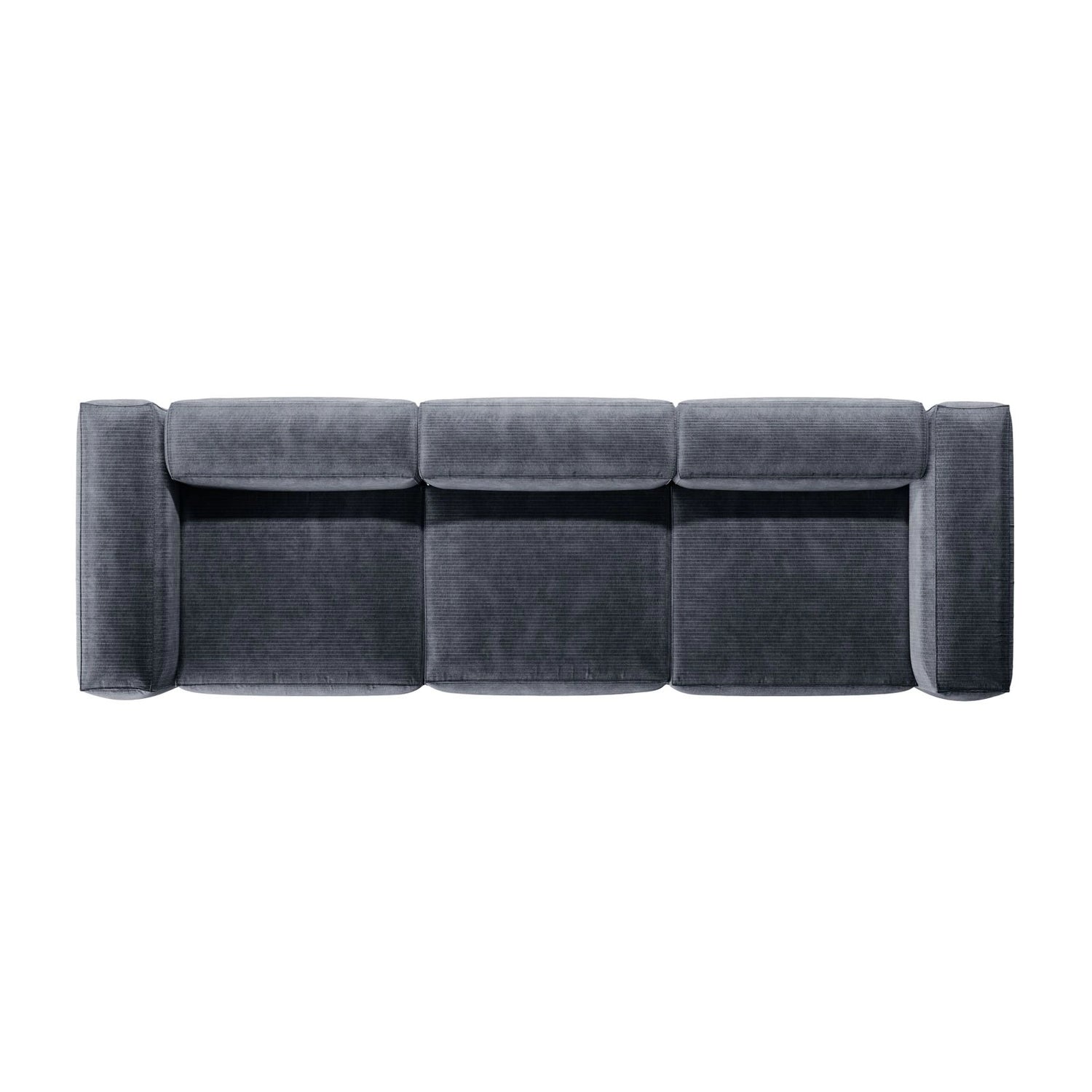Bergamo 4-Sitzer Sofa aus Cord in Gedämpftes Blau (Perla 45), 364x108x70 cm von Cosmopolitan Design – Bild 6