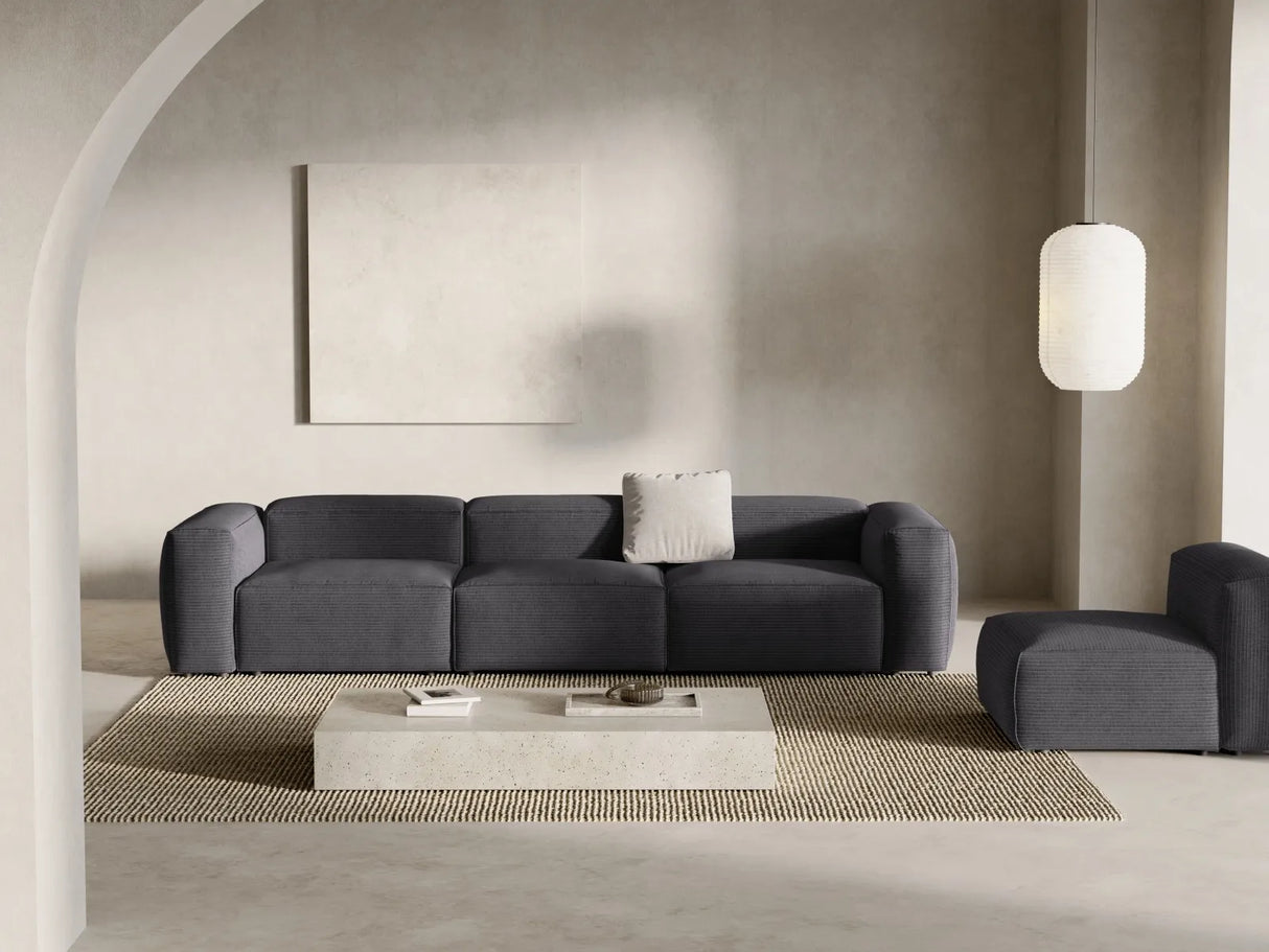 Bergamo 4-Sitzer Sofa aus Cord in Grau (Perla 35), 364x108x70 cm von Cosmopolitan Design – Bild 2
