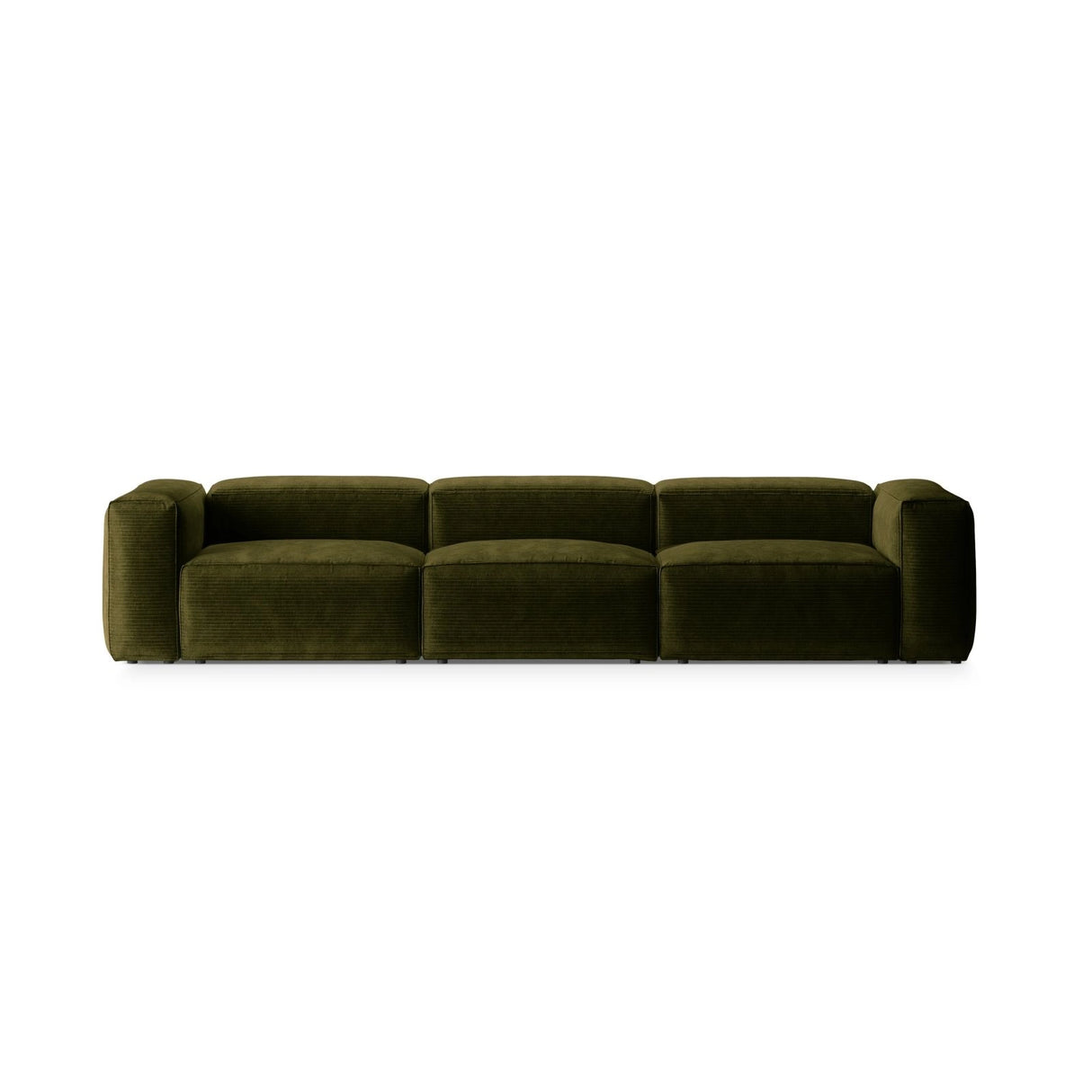 Bergamo 4-Sitzer Sofa aus Cord in Grün (Perla 60), 364x108x70 cm von Cosmopolitan Design – Bild 1