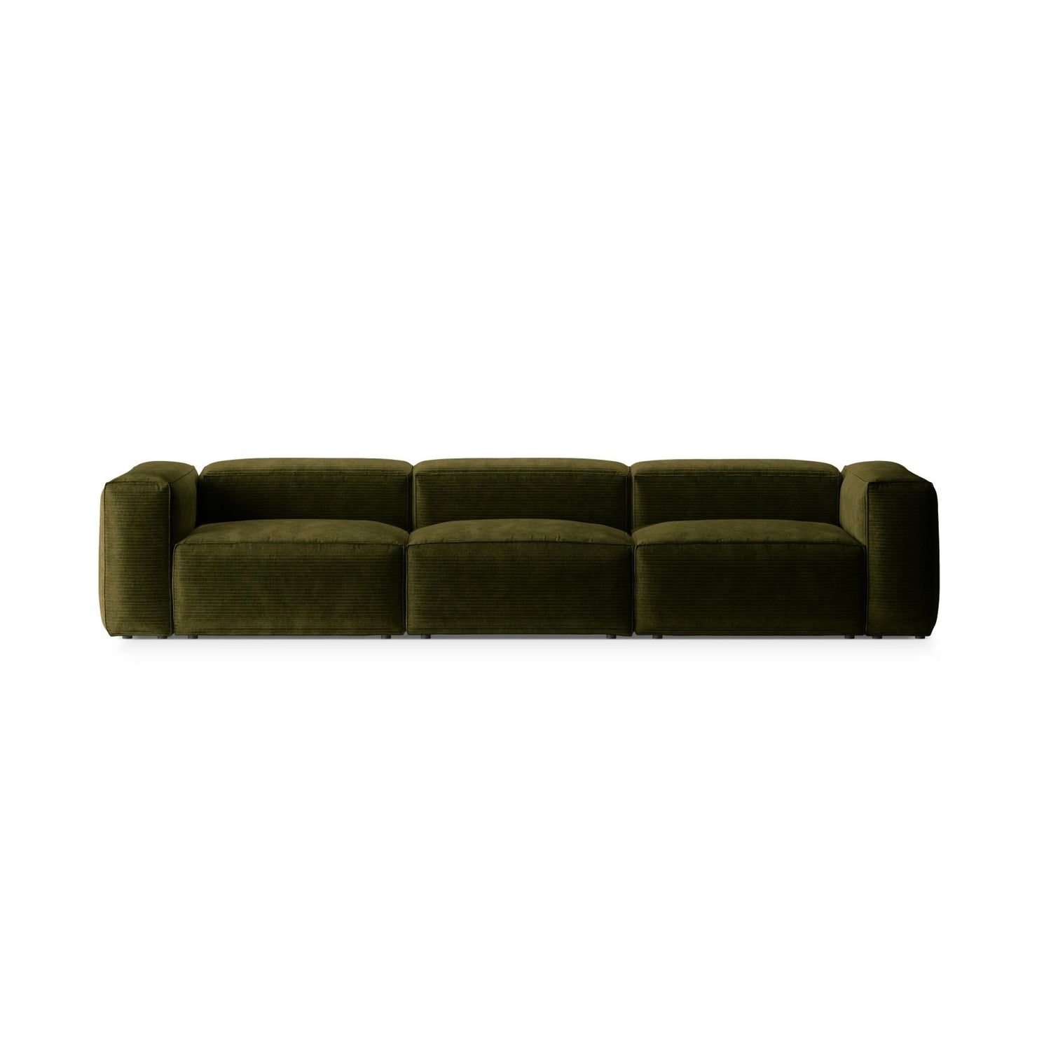 Bergamo 4-Sitzer Sofa aus Cord in Grün (Perla 60), 364x108x70 cm von Cosmopolitan Design – Bild 1