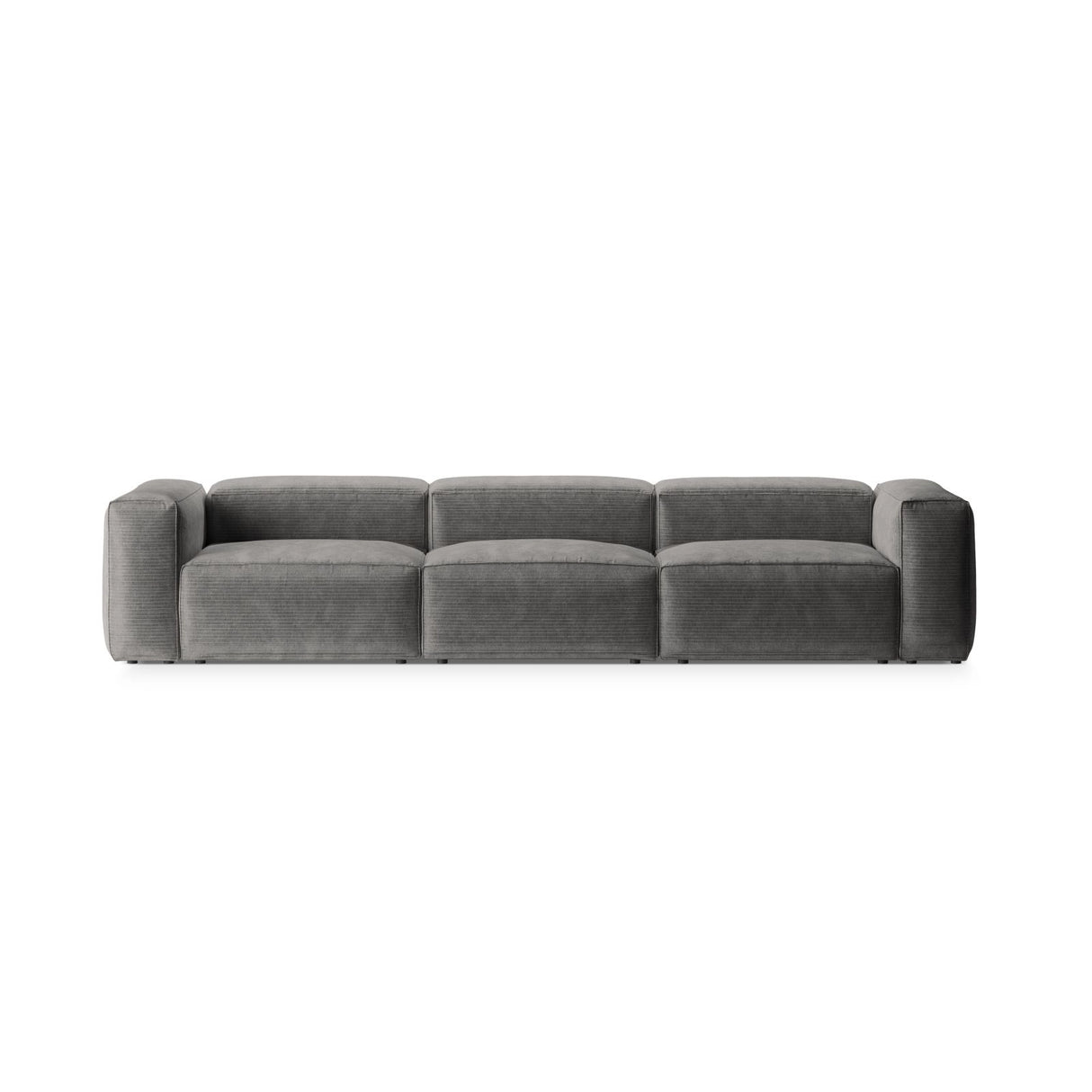 Bergamo 4-Sitzer Sofa aus Cord in Hellgrau (Perla 30), 364x108x70 cm von Cosmopolitan Design – Bild 1