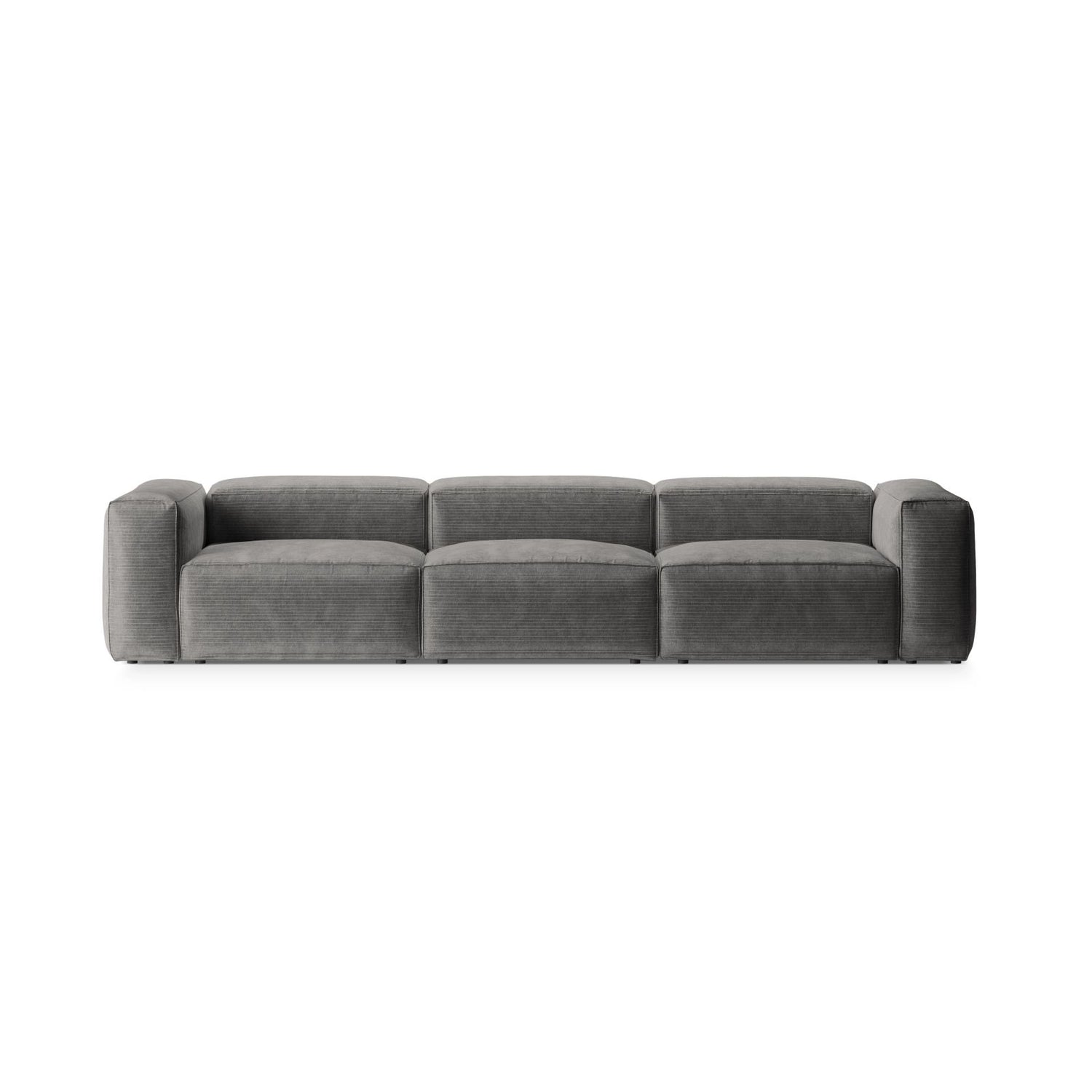 Bergamo 4-Sitzer Sofa aus Cord in Hellgrau (Perla 30), 364x108x70 cm von Cosmopolitan Design – Bild 1