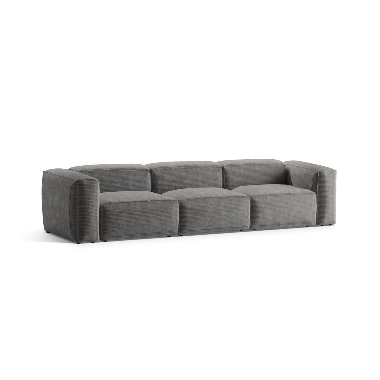 Bergamo 4-Sitzer Sofa aus Cord in Hellgrau (Perla 30), 364x108x70 cm von Cosmopolitan Design – Bild 4