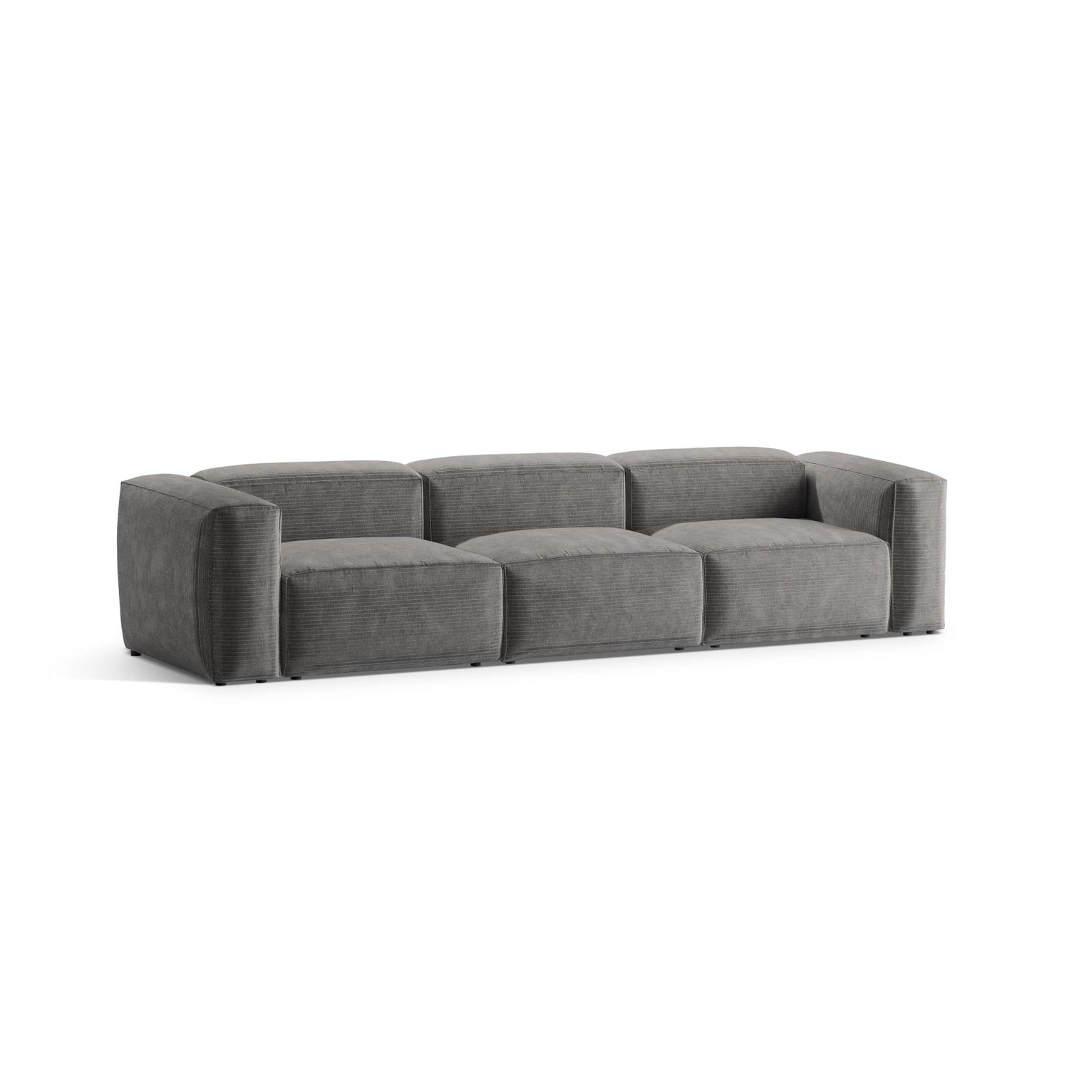 Bergamo 4-Sitzer Sofa aus Cord in Hellgrau (Perla 30), 364x108x70 cm von Cosmopolitan Design – Bild 4