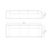 Bergamo 4-Sitzer Sofa aus Strukturierter Stoff in Hellgrau (Liberty 18), 364x108x70 cm von Cosmopolitan Design – Bild 3