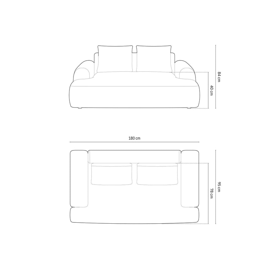 Calma 2-Sitzer Sofa aus Samt in Grün (Vogue 11), 175x100x84 cm von Cosmopolitan Design – Bild 2