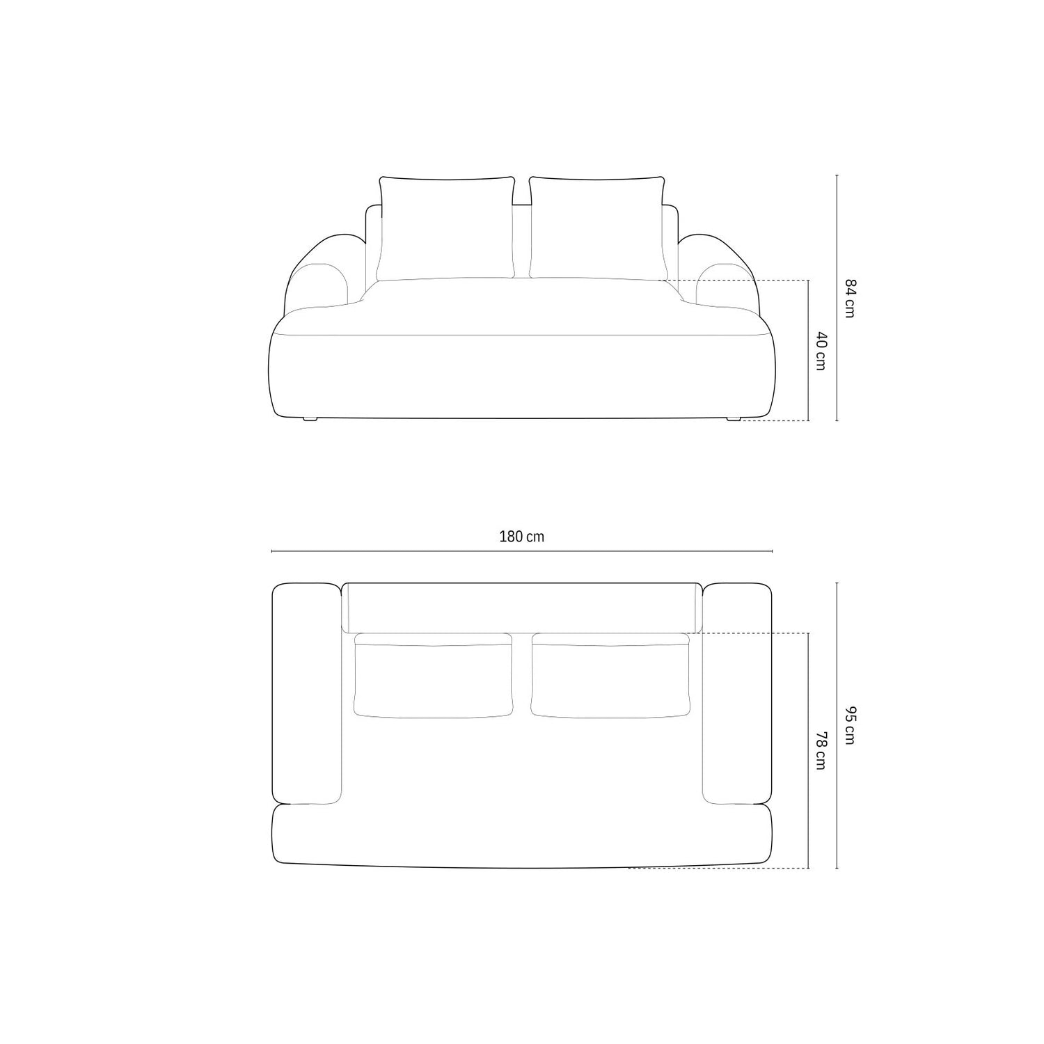 Calma 2-Sitzer Sofa aus Samt in Tiefes Petrol (Vogue 13), 175x100x84 cm von Cosmopolitan Design – Bild 2
