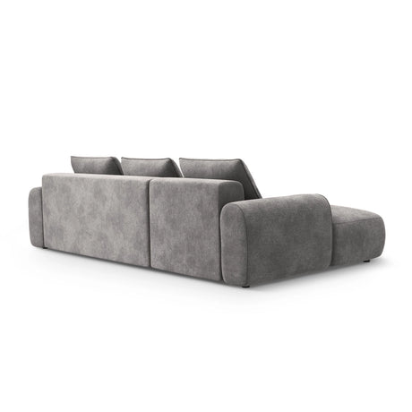 Calma 3-Sitzer Ecksofa mit Schlaffunktion und Stauraum, Linke Seite, aus Samt in Grau (Vogue 15), 275x142x84 cm von Cosmopolitan Design – Bild 5