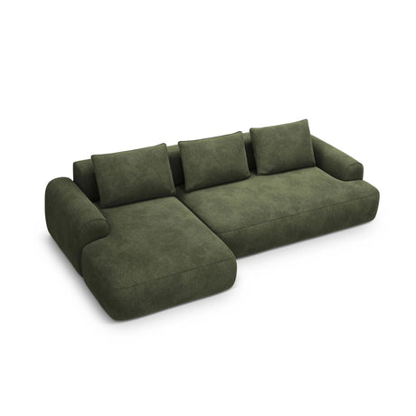 Calma 3-Sitzer Ecksofa mit Schlaffunktion und Stauraum, Linke Seite, aus Samt in Grün (Vogue 11), 275x142x84 cm von Cosmopolitan Design – Bild 1