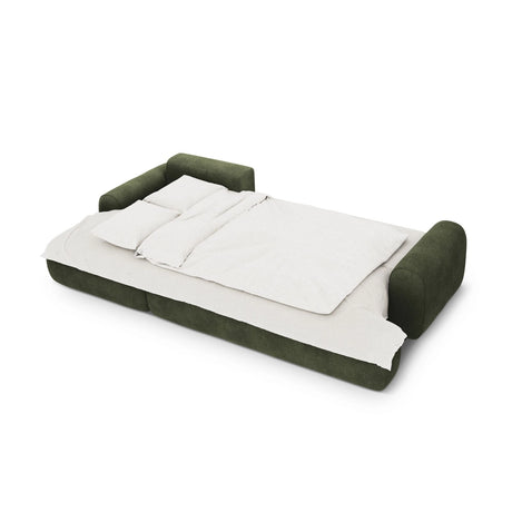 Calma 3-Sitzer Ecksofa mit Schlaffunktion und Stauraum, Linke Seite, aus Samt in Grün (Vogue 11), 275x142x84 cm von Cosmopolitan Design – Bild 4