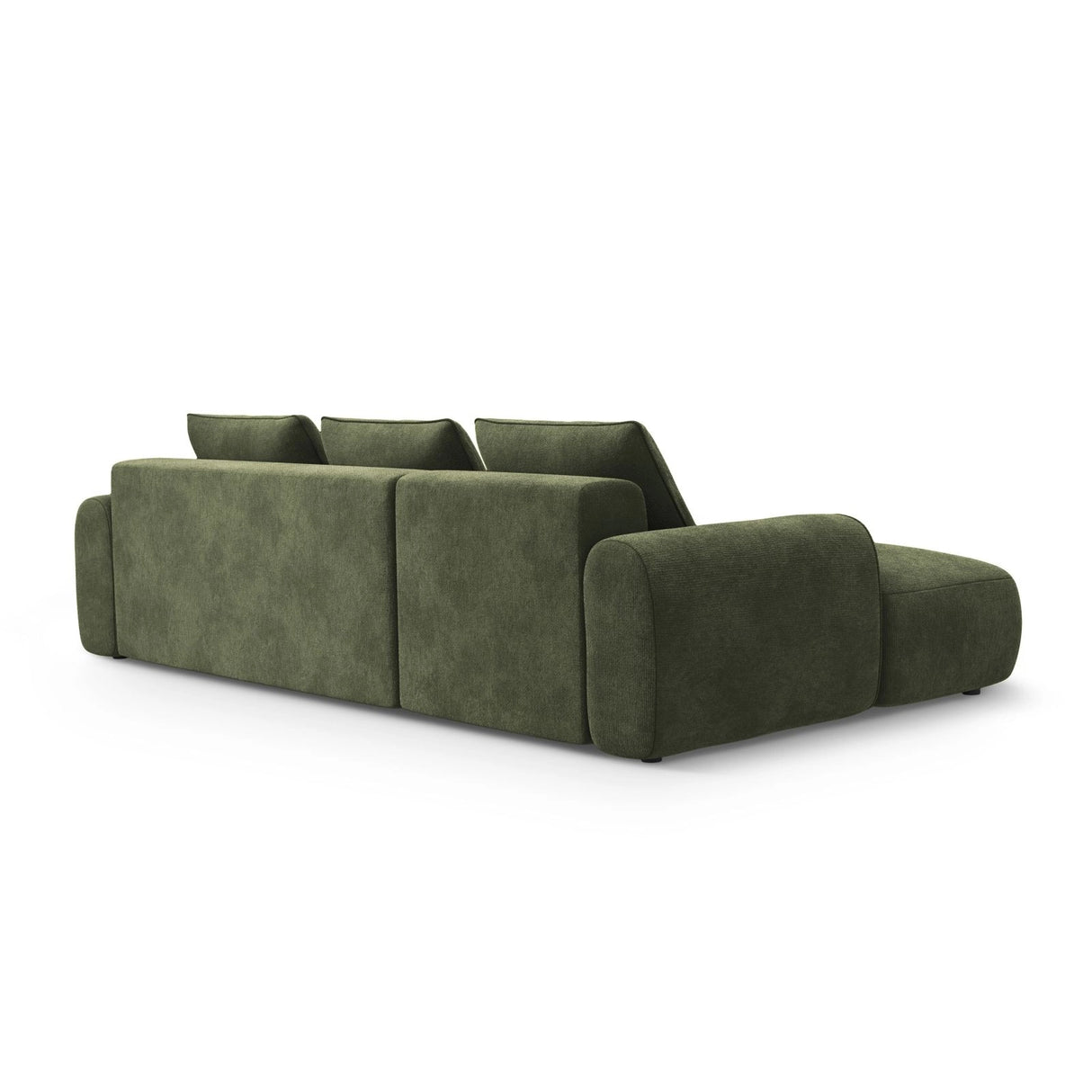 Calma 3-Sitzer Ecksofa mit Schlaffunktion und Stauraum, Linke Seite, aus Samt in Grün (Vogue 11), 275x142x84 cm von Cosmopolitan Design – Bild 5