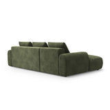 Calma 3-Sitzer Ecksofa mit Schlaffunktion und Stauraum, Linke Seite, aus Samt in Grün (Vogue 11), 275x142x84 cm von Cosmopolitan Design – Bild 5