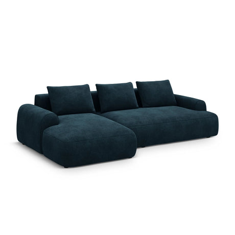 Calma 3-Sitzer Ecksofa mit Schlaffunktion und Stauraum, Linke Seite, aus Samt in Tiefes Petrol (Vogue 13), 275x142x84 cm von Cosmopolitan Design – Bild 3