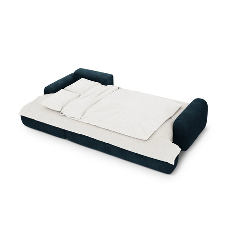 Calma 3-Sitzer Ecksofa mit Schlaffunktion und Stauraum, Linke Seite, aus Samt in Tiefes Petrol (Vogue 13), 275x142x84 cm von Cosmopolitan Design – Bild 4