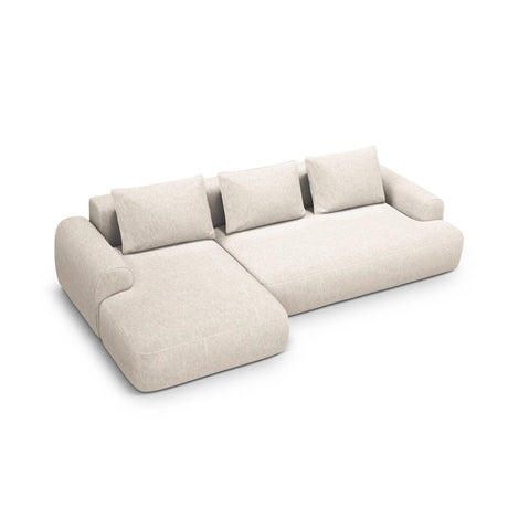 Calma 3-Sitzer Ecksofa mit Schlaffunktion und Stauraum, Linke Seite, aus Strukturierter Stoff in Hellbeige (Baltimore Sand), 275x142x84 cm von Cosmopolitan Design – Bild 1