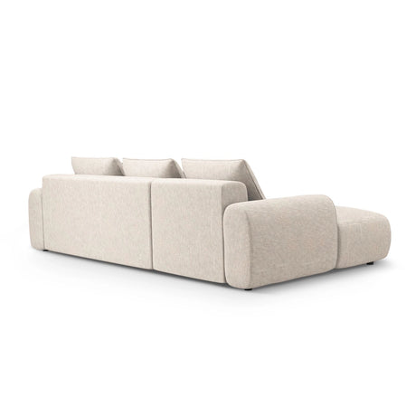 Calma 3-Sitzer Ecksofa mit Schlaffunktion und Stauraum, Linke Seite, aus Strukturierter Stoff in Hellbeige (Baltimore Sand), 275x142x84 cm von Cosmopolitan Design – Bild 5