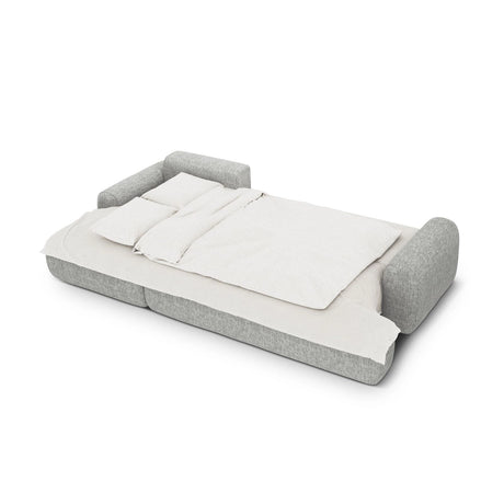 Calma 3-Sitzer Ecksofa mit Schlaffunktion und Stauraum, Linke Seite, aus Strukturierter Stoff in Olive (Baltimore Pistachio), 275x142x84 cm von Cosmopolitan Design – Bild 4