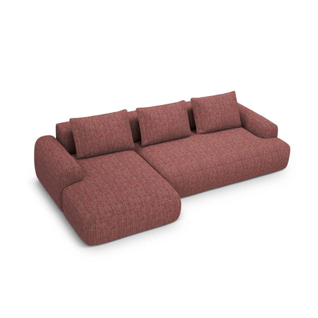Calma 3-Sitzer Ecksofa mit Schlaffunktion und Stauraum, Linke Seite, aus Strukturierter Stoff in Rot (Baltimore Marsala), 275x142x84 cm von Cosmopolitan Design – Bild 1