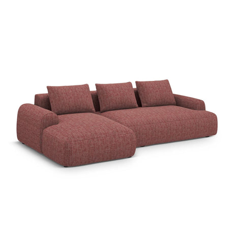 Calma 3-Sitzer Ecksofa mit Schlaffunktion und Stauraum, Linke Seite, aus Strukturierter Stoff in Rot (Baltimore Marsala), 275x142x84 cm von Cosmopolitan Design – Bild 3
