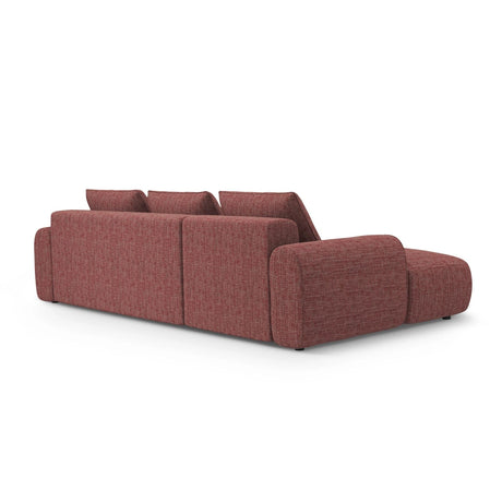 Calma 3-Sitzer Ecksofa mit Schlaffunktion und Stauraum, Linke Seite, aus Strukturierter Stoff in Rot (Baltimore Marsala), 275x142x84 cm von Cosmopolitan Design – Bild 5