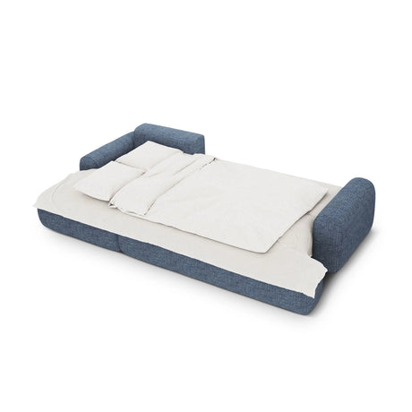 Calma 3-Sitzer Ecksofa mit Schlaffunktion und Stauraum, Linke Seite, aus Strukturierter Stoff in Sunflower Melange (Baltimore Mostaza), 275x142x84 cm von Cosmopolitan Design – Bild 4