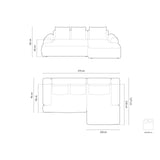 Calma 3-Sitzer Ecksofa mit Schlaffunktion und Stauraum, Rechte Seite, aus Samt in Dunkelbeige (Vogue 3), 275x142x84 cm von Cosmopolitan Design – Bild 2