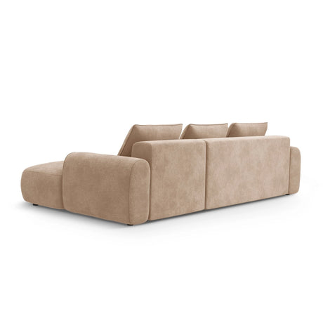 Calma 3-Sitzer Ecksofa mit Schlaffunktion und Stauraum, Rechte Seite, aus Samt in Dunkelbeige (Vogue 3), 275x142x84 cm von Cosmopolitan Design – Bild 5