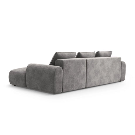 Calma 3-Sitzer Ecksofa mit Schlaffunktion und Stauraum, Rechte Seite, aus Samt in Grau (Vogue 15), 275x142x84 cm von Cosmopolitan Design – Bild 5