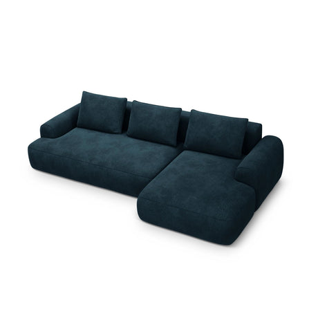 Calma 3-Sitzer Ecksofa mit Schlaffunktion und Stauraum, Rechte Seite, aus Samt in Tiefes Petrol (Vogue 13), 275x142x84 cm von Cosmopolitan Design – Bild 1