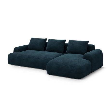 Calma 3-Sitzer Ecksofa mit Schlaffunktion und Stauraum, Rechte Seite, aus Samt in Tiefes Petrol (Vogue 13), 275x142x84 cm von Cosmopolitan Design – Bild 3