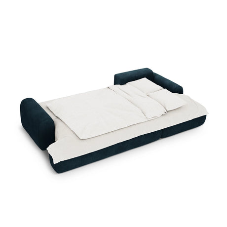 Calma 3-Sitzer Ecksofa mit Schlaffunktion und Stauraum, Rechte Seite, aus Samt in Tiefes Petrol (Vogue 13), 275x142x84 cm von Cosmopolitan Design – Bild 4